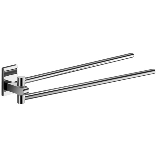 Swivel Towel Bar, Gedy 7823-13, 14 Inch Polished Chrome Double Arm Swivel Towel Bar 7823-13
